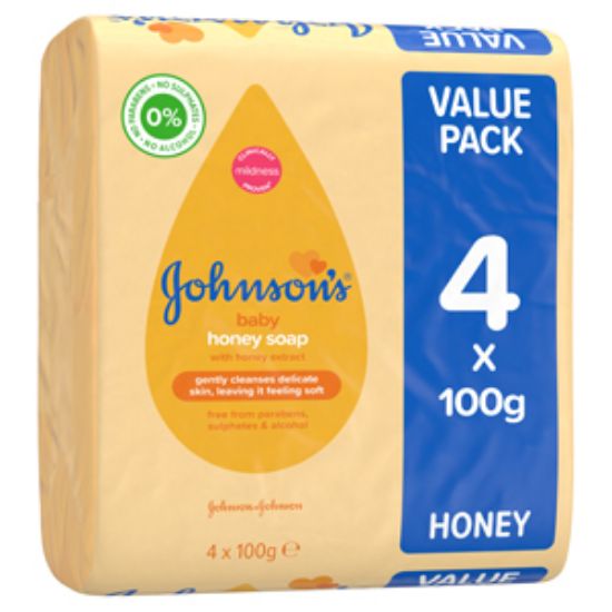 Picture of Johnsons Baby Soap (Honey) 4pk x9